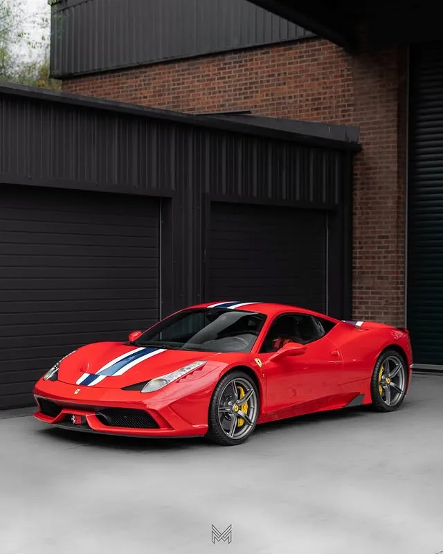Red Ferrari 458 Speciale protected with paint protection film